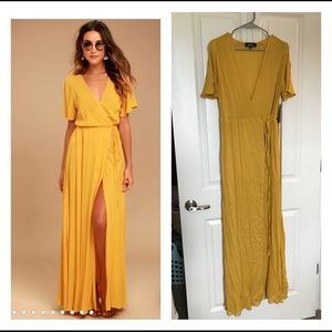 LuLus Much Obliged Wrap Maxi Dress NWT